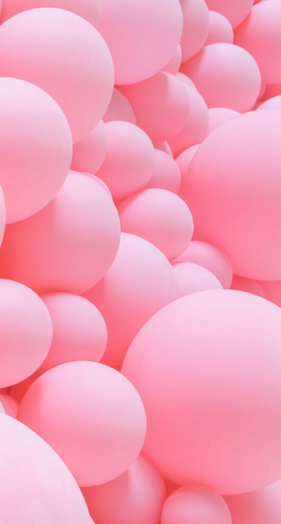 Balões rosas em 3d para papel de parede de celular feminino 