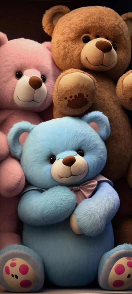 Urso azul 3d para celular feminino 