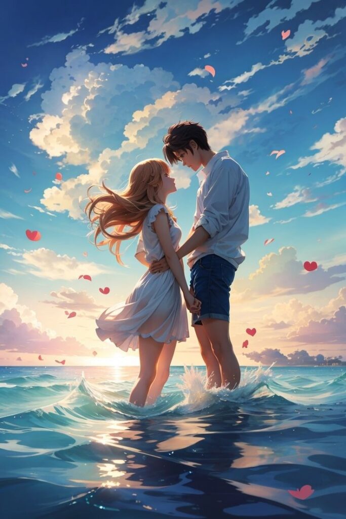 Wallpaper de anime romântico para seu celular 