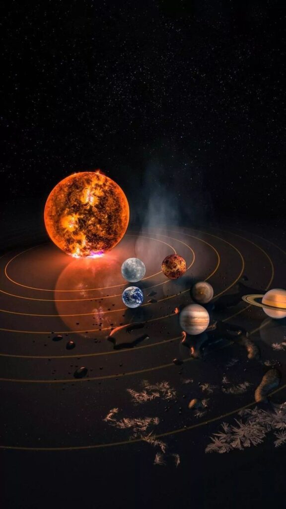 Wallpaper tumblr do sistema de planetas para celular 