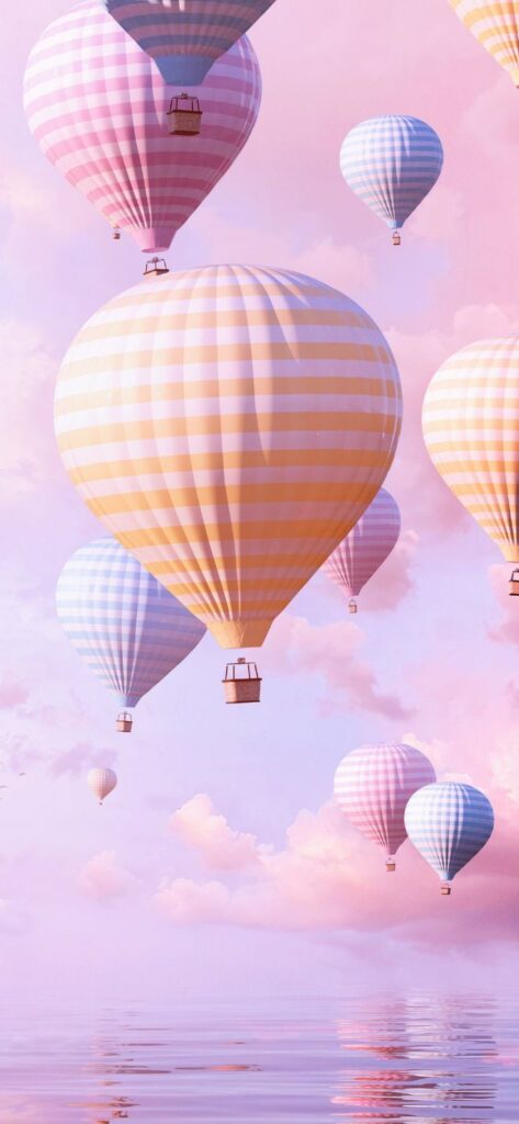 Wallpaper para celular de balões flutuando no céu