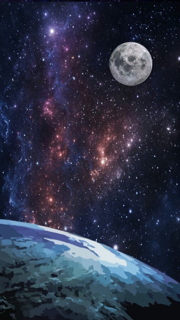 Papel de parede brilhante da lua em 3d para celular 