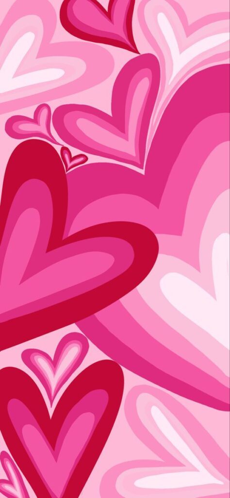 Papel de parede de corações rosas para celular 